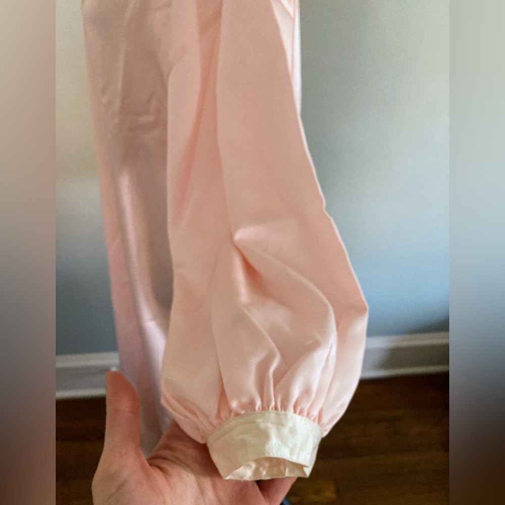 Vintage Eve Stillman for Saks Fifth Avenue Soft Pink Nightgown Long Sleeve - Picture 5 of 10